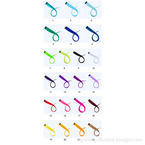 Clip Hair Extensions Clip Ponytail Hair Accessories Party Highlights Streak Straight Synthetic Fiber Hairpieces Blonde Purple